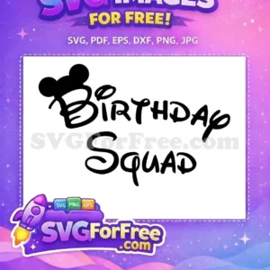 Free Black Mickey Ears Free Birthday Squad Disney Free SVG 1