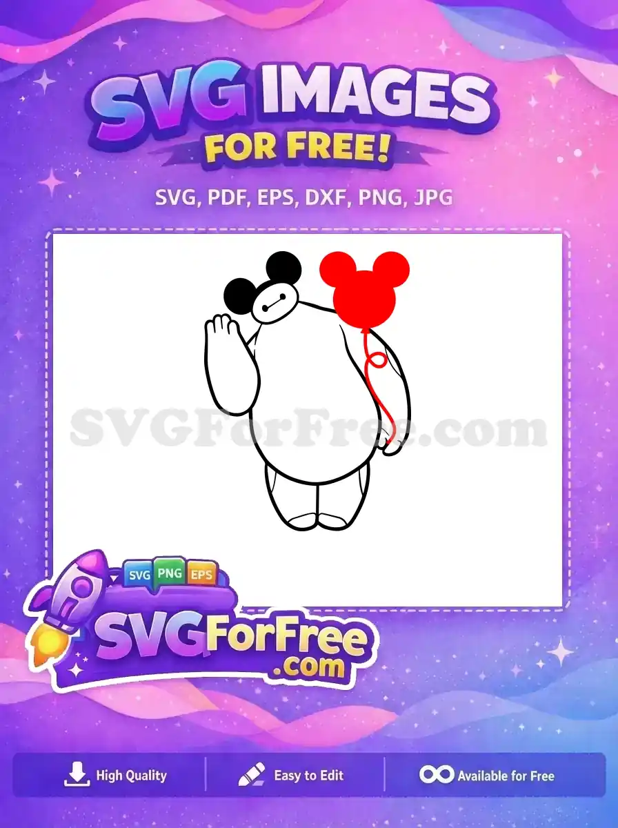 Free Baymax Ears Free Red Balloon Disney Free SVG