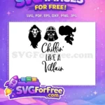 Free Iconic Villain Silhouettes Free Chillin Quote Disney Free SVG - Instant Download