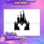 Free Iconic Black Castle Free Mickey Head Silhouette Disney Cinderella Free SVG - Instant Download