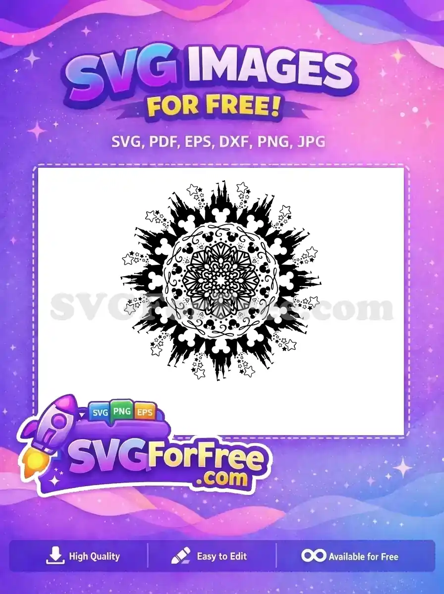 Free Intricate Castle Silhouette Free Mickey Minnie Stars Disney Free SVG