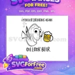 Free Dory Smiling Yellow Beer Free Funny Drinking Disney Free SVG - Instant Download
