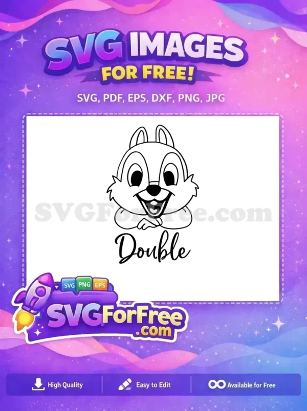 Free Happy Chipmunk Outline Free Double Hands Clasped Disney Free SVG