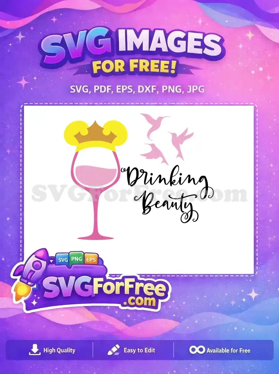 Free Pink Crown Free Hummingbirds Drinking Beauty Aurora Free SVG