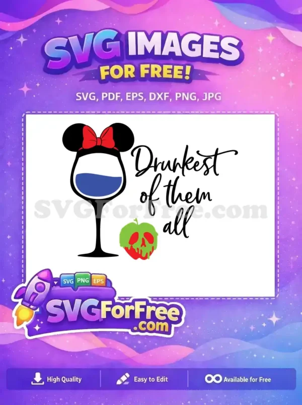 Free Minnie Ears Free Drunk Apple Snow White Free SVG