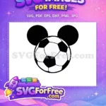 Free Black White Soccer Free Mickey Ears Icon Disney Sports Free SVG - Instant Download