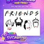 Free Iconic Disney Villains Free Red Lips Horns Friends Theme Free SVG - Instant Download