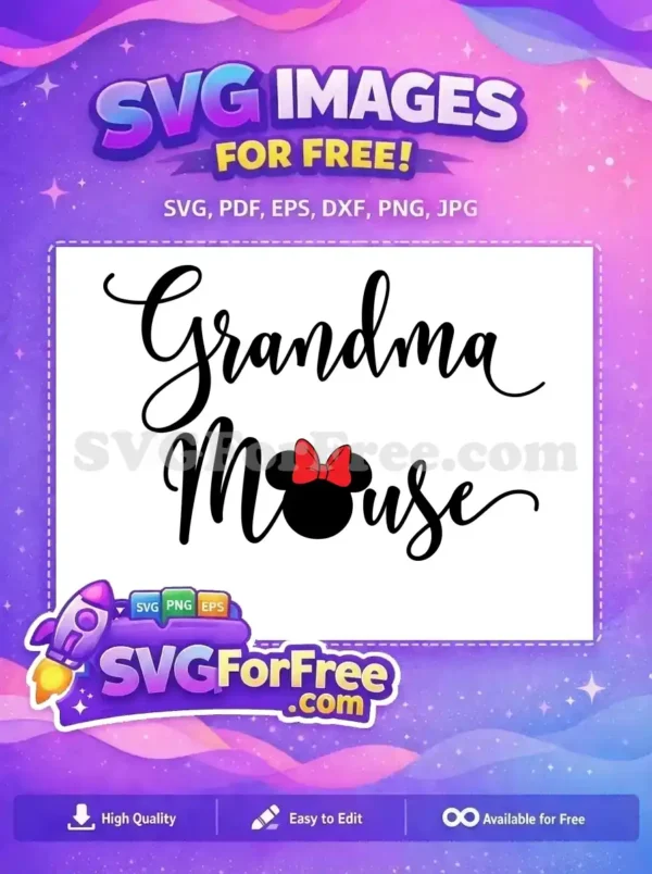 Free Grandma Script Font Free Minnie Ears Red Bow Disney Free SVG