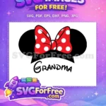 Free Minnie Red Bow Free Grandma Text Disney Free SVG - Instant Download