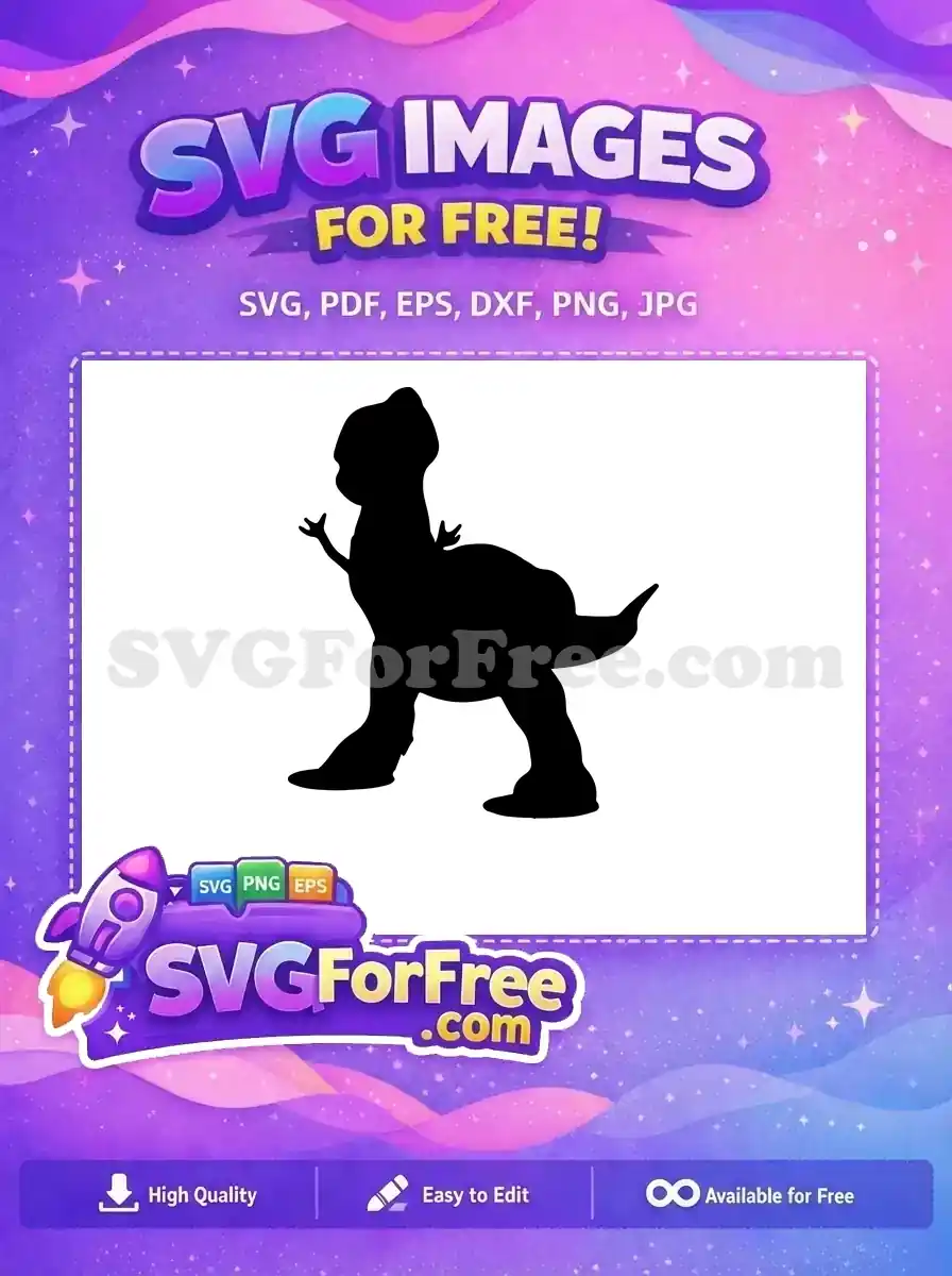 Free green T-Rex Free playful pose Toy Story Free SVG