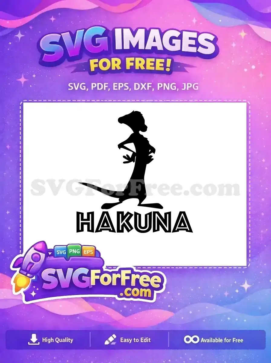 Free Confident Timon Silhouette Free Hakuna Lion King Disney Free SVG
