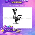Free Goofy Wide-Eyed Free Black Outline Rooster Moana Disney Free SVG - Instant Download