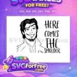 Free Smoldering Flynn Rider Expression Free Black White Tangled Disney Free SVG - Instant Download