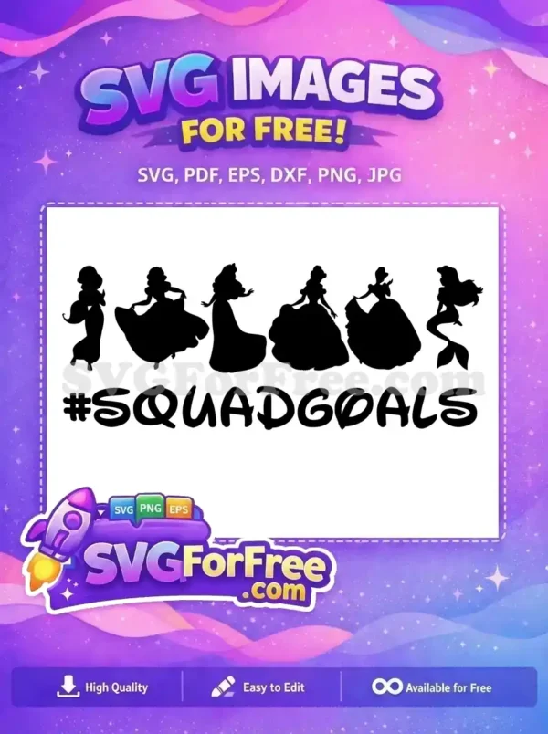 Free Princess Silhouettes Free Squad Goals Disney Movie Free SVG Free Princess Silhouettes Free Squad Goals Disney Movie Free SVG
