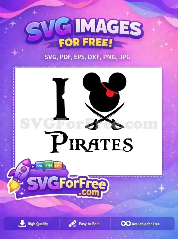 Free Mickey Pirate Black Free Red Eyepatch Disney Free SVG