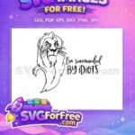 Free Grumpy Scar Outline Free Idiots Quote Lion King Free SVG - Instant Download