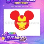 Free Red Mickey Free Iron Man Mask Disney Free SVG - Instant Download
