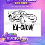 Free Smiling Lightning McQueen Free 95 Cars Disney Free SVG - Instant Download