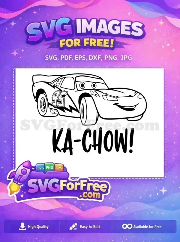 Free Smiling Lightning McQueen Free 95 Cars Disney Free SVG