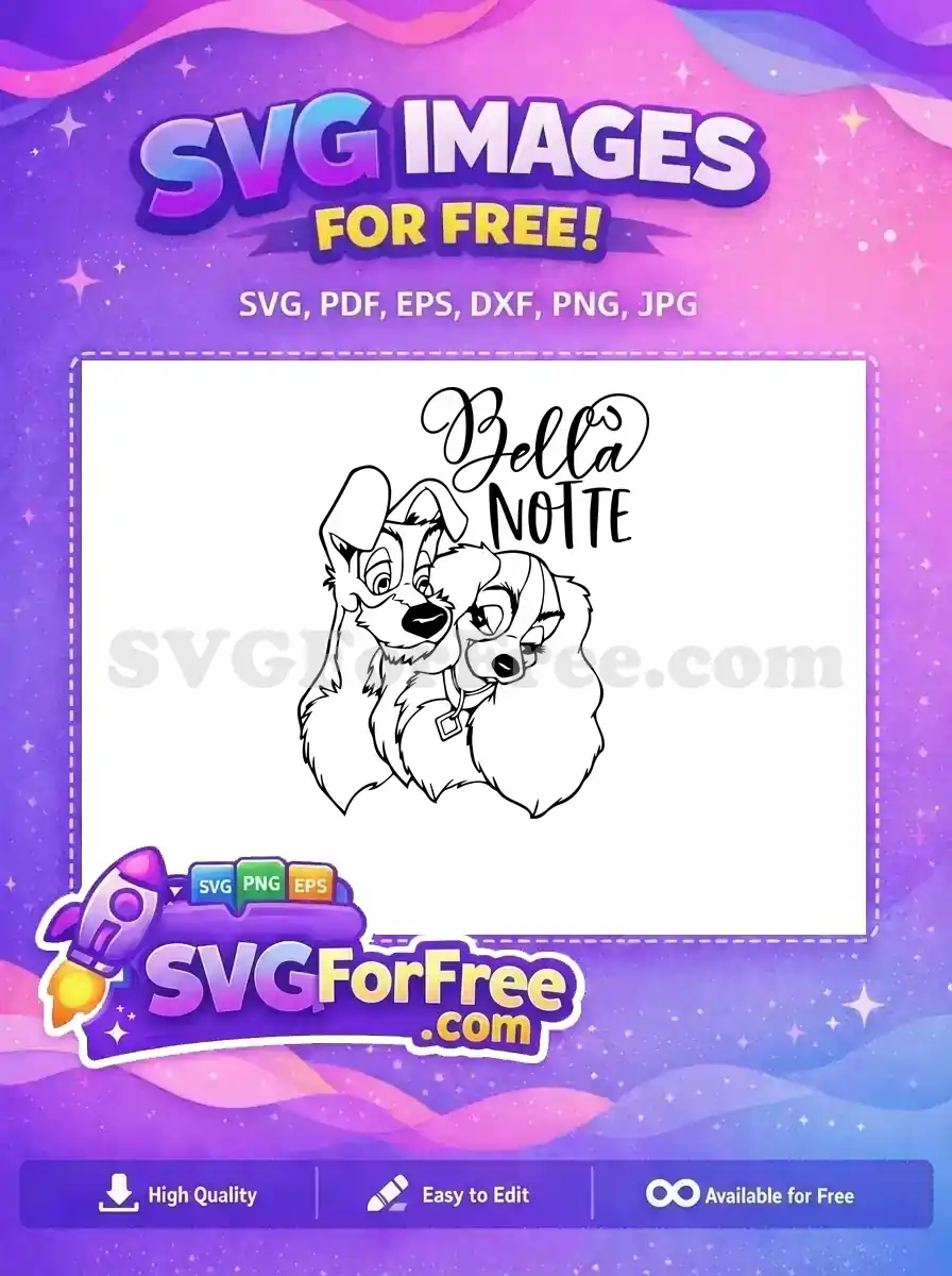 Free Loving Dogs Free Bella Notte Disney Couple Free SVG