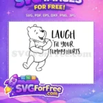 Free Laughing Pooh Bear Free Tummy Hurts Quote Disney Free SVG - Instant Download