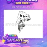 Free Heart Eyes Free DJ Marshmello Holding Head Free SVG - Instant Download