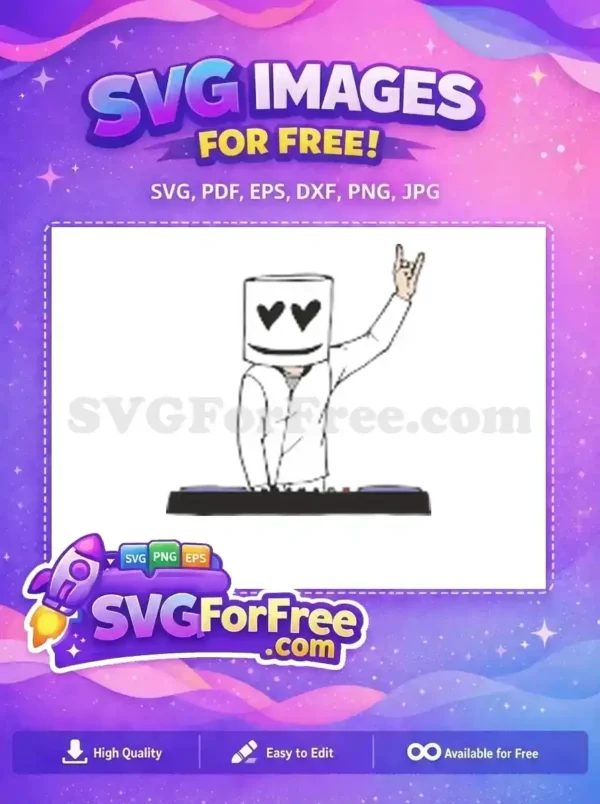 Free Heart Eyes Free DJ Marshmello Character Free SVG