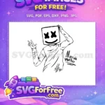 Free Smiling Free Peace DJ Marshmello Free SVG - Instant Download