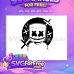 Free DJ Marshmello Head Free Smiling Face Music Free SVG - Instant Download