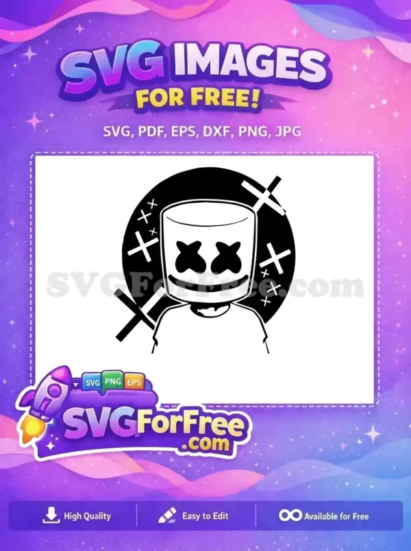 Free DJ Marshmello Head Free Smiling Face Music Free SVG Free DJ Marshmello Head Free Smiling Face Music Free SVG