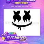 Free Dripping Black Free Melting Smile DJ Marshmello Free SVG - Instant Download