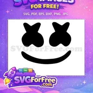 Free black X-eyes Free happy smile DJ Marshmello Free SVG