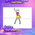 Free Happy Heart Eyes Free Pink Yellow Outfit DJ Marshmello Free SVG - Instant Download