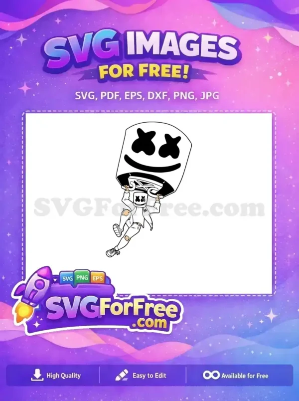 Free DJ Marshmello Helmet Free Ripped Jeans Concert Free SVG