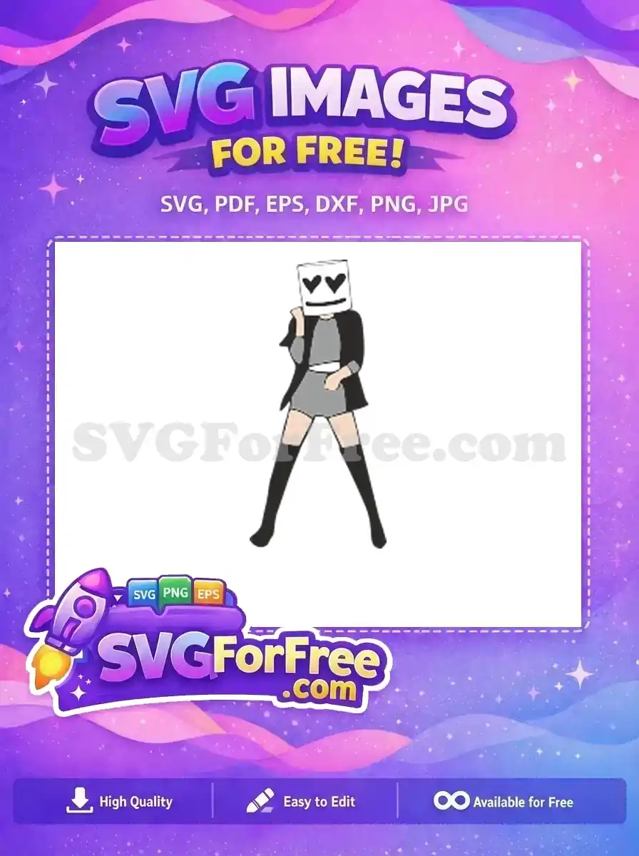 Free Heart Eyes Free Black Jacket DJ Marshmello Free SVG