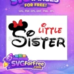 Free Minnie Mouse Red Bow Free So Little Sister Disney Free SVG - Instant Download