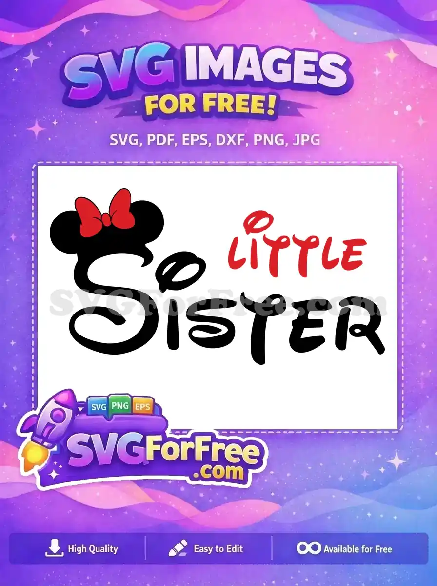 Free Minnie Mouse Red Bow Free So Little Sister Disney Free SVG