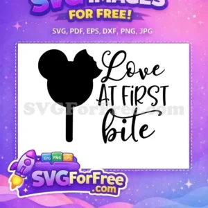 Free Bitten Mickey Free Love First Bite Disney Free SVG