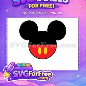 Free Black Ears Free Red Yellow Details Mickey Mouse Disney Free SVG