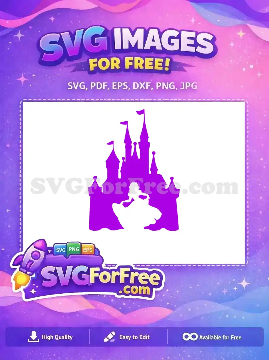 Free Majestic Purple Castle Free Elegant Cinderella Disney Princess Free SVG