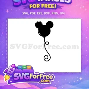 Free Black Mickey Balloon Free Curly String Party Disney Free SVG