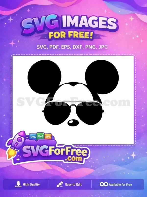 Free Mickey Mouse Ears Free Black Aviator Sunglasses Disney Free SVG
