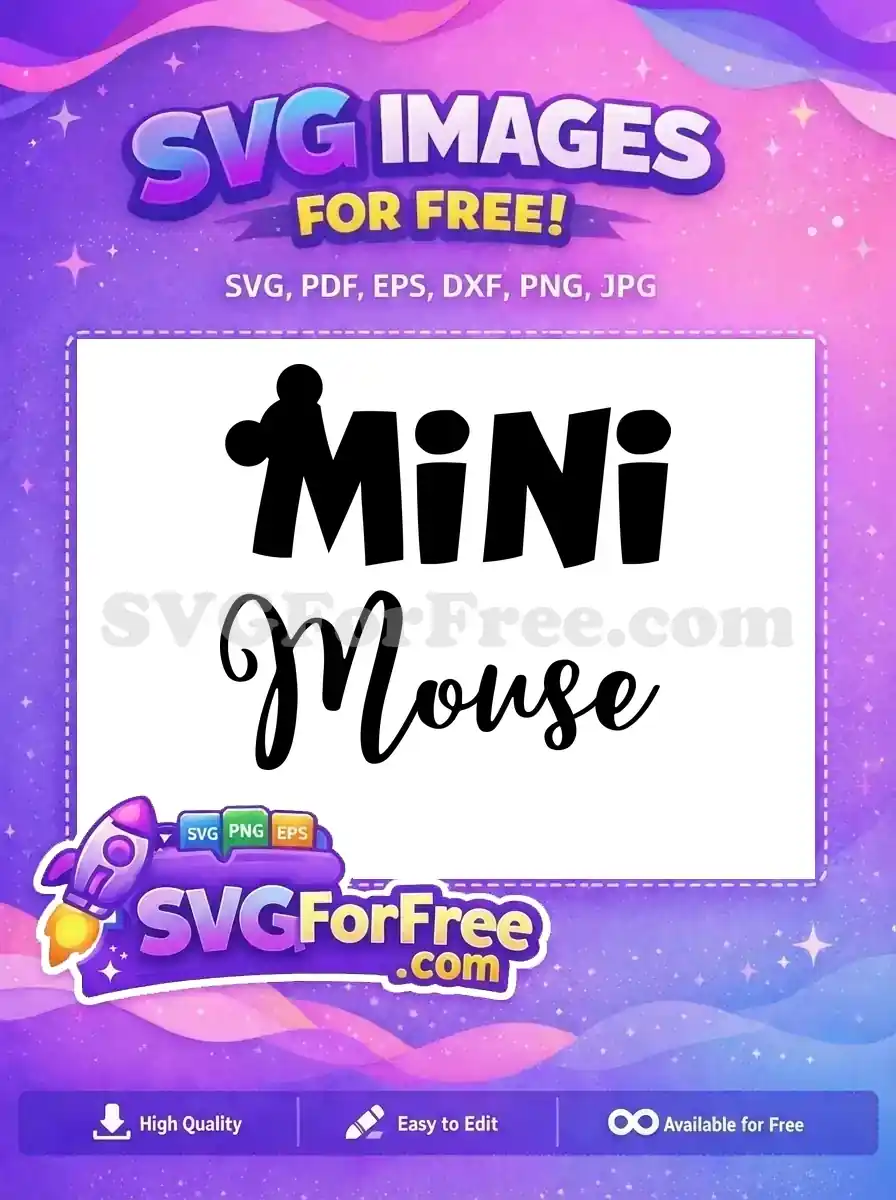 Free Minnie Mouse Ears Free Bold Playful Script Disney Free SVG