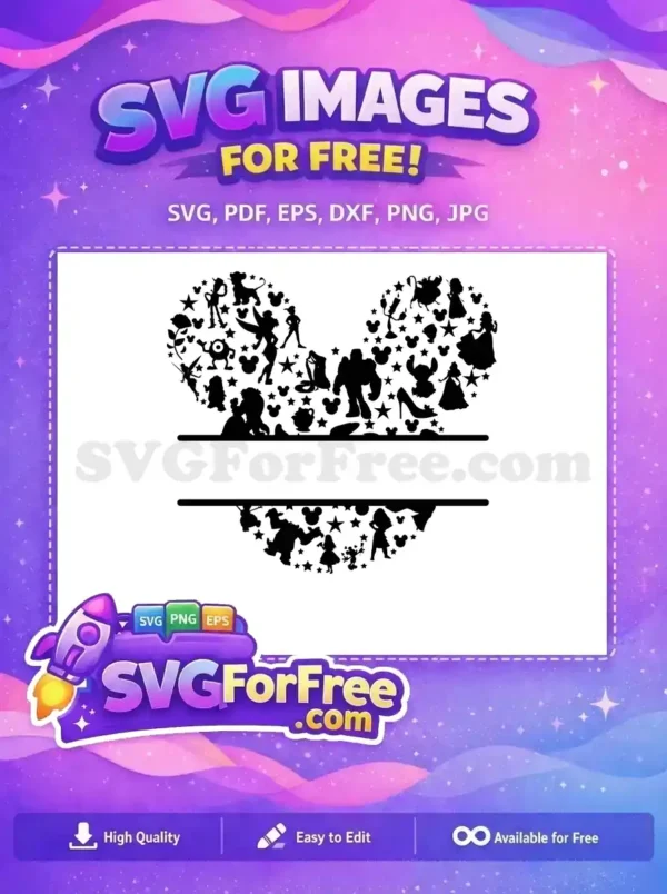 Free Iconic Characters Free Mickey Split Magical World Free SVG