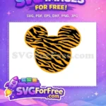 Free Orange Tiger Stripe Free Mickey Mouse Head Disney Free SVG - Instant Download