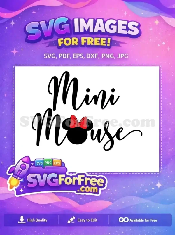 Free Black Script Free Red Bow Minnie Mouse Disney Free SVG