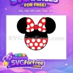 Free Red Polka Dot Bow Free Minnie Mouse Silhouette Disney Free SVG - Instant Download