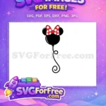 Free Black Minnie Head Balloon Free Red Polka Dot Bow Disney Free SVG - Instant Download