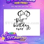 Free Minnie Bow Outlines Free Best Birthday Ever Quote Disney Free SVG - Instant Download
