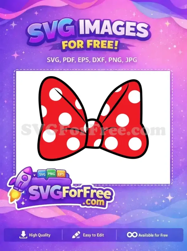 Free Red Polka Dot Bow Free Classic Minnie Mouse Disney Free SVG